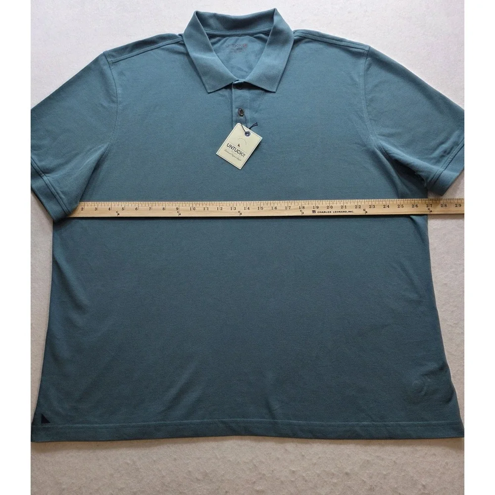 Untuckit 30167 Men's Turquoise Short Sleeve‎ Golf Polo Shirt. NWT. Size 3XL